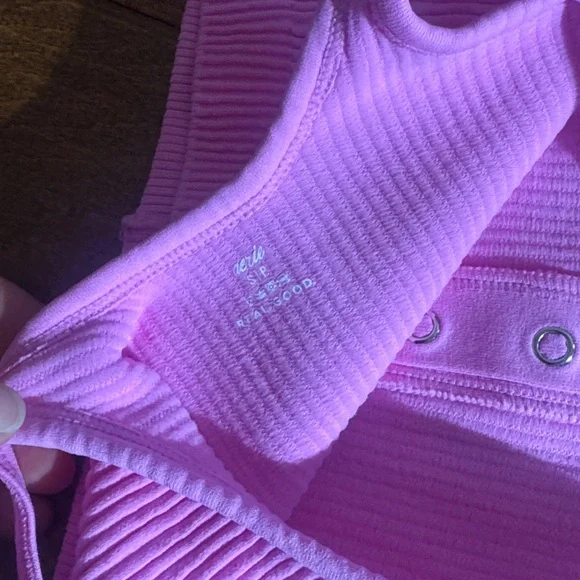 Aerie Pink Ribbed Top, halter, and two additional cropped tanks. - Picture 2 of 3